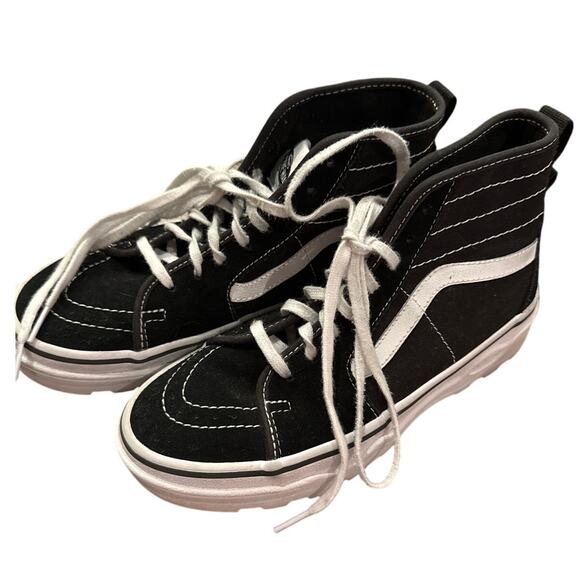 VANS‎ Womens Sentry Sk8-Hi WC Sneakers 6.5 Black Suede Canvas Skate Lug Shoes - Picture 2 of 11